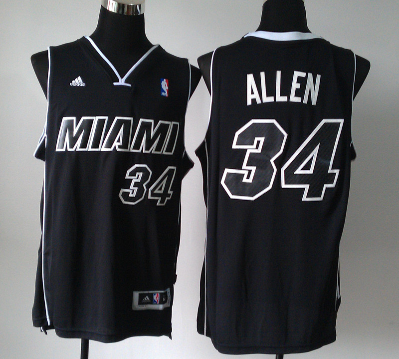  NBA Miami Heat 34 Ray Allen New Revolution 30 Swingman Black Jersey